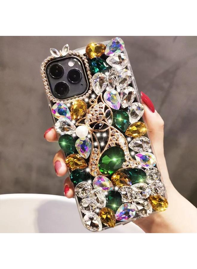 Zaboon Case For iPhone 12 Pro Max Handmade Bling Rhinestone Gemstone Fox PC Phone Case - Image 1
