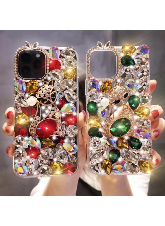 Zaboon Case For iPhone 12 Pro Max Handmade Bling Rhinestone Gemstone Fox PC Phone Case - Image 4