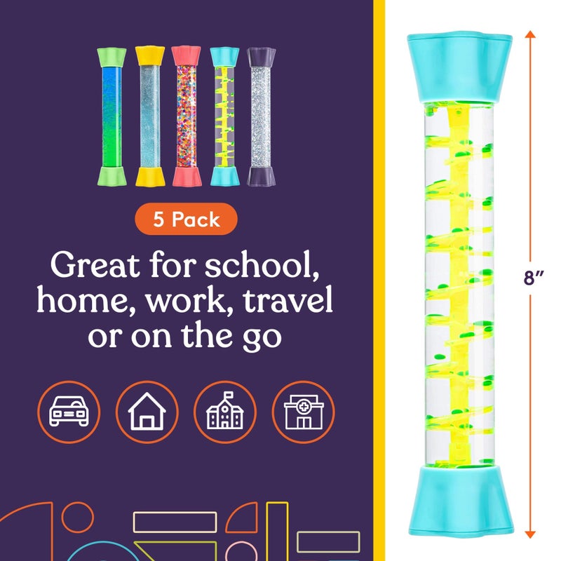 Special Supplies Liquid Motion Bubbler Toy Cool Tubes Colorful Hourglass Timer with Droplet Movement, Bedroom, Sensory Play for Home or School (Style 2) - Image 2
