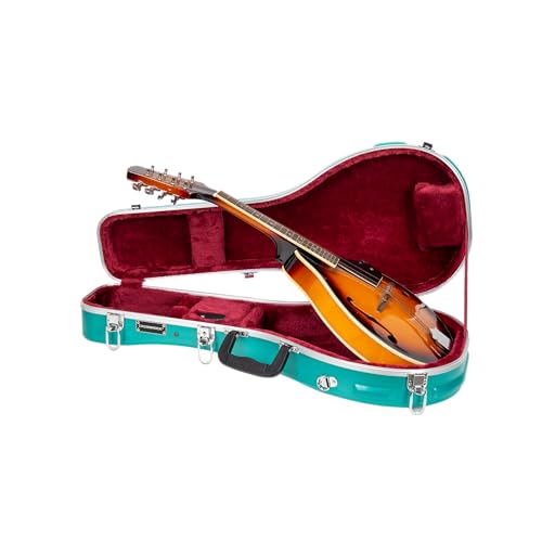 Crossrock ABS Molded Case for A-Style Mandolin | Mint Blue Matte Finish, Plush Interior, Locking Latch, Backpack Straps – Lightweight Hardshell Protection (CRA862MAMB) - Image 1