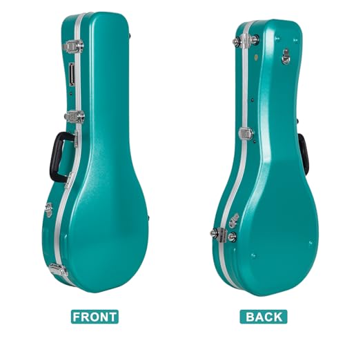 Crossrock ABS Molded Case for A-Style Mandolin | Mint Blue Matte Finish, Plush Interior, Locking Latch, Backpack Straps – Lightweight Hardshell Protection (CRA862MAMB) - Image 3