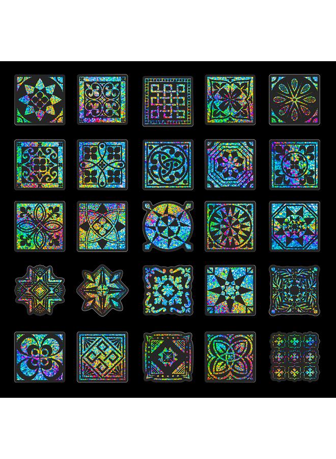 الأزرق جي دبليو بيع 50 نافذة بومي مزينة بالذهب الملون ، ملصقات ليزر ملونة للأطفال ، يكافئ الطلاب ليزر الشخصية - Image 3