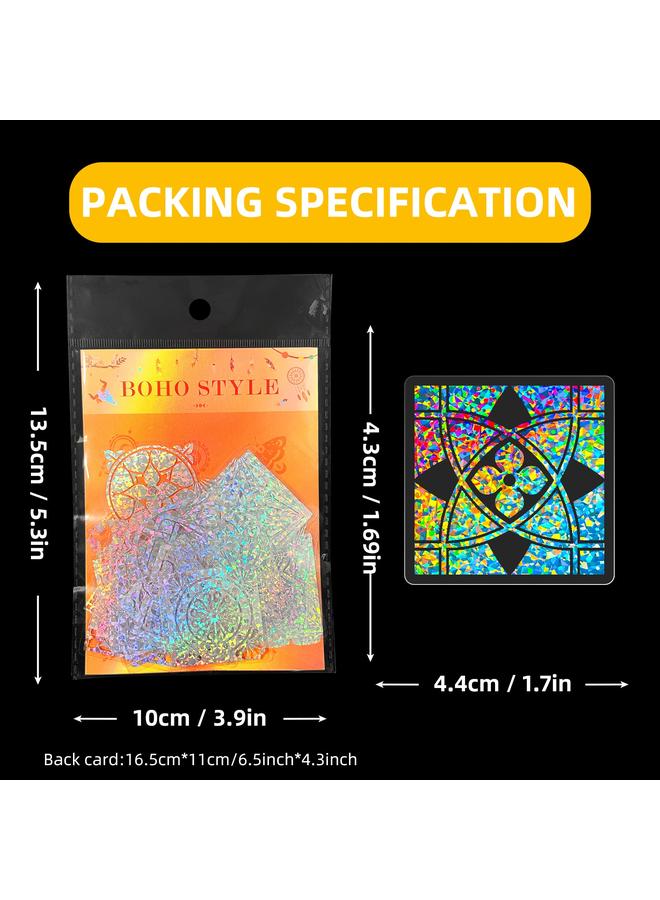 الأزرق جي دبليو بيع 50 نافذة بومي مزينة بالذهب الملون ، ملصقات ليزر ملونة للأطفال ، يكافئ الطلاب ليزر الشخصية - Image 2