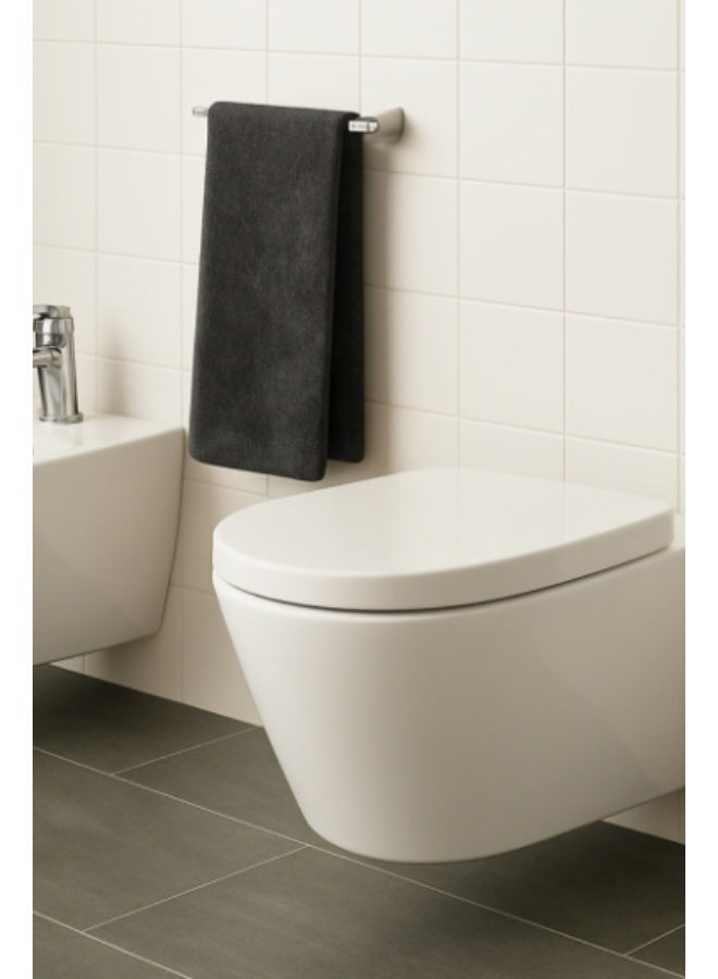 Ideal Standard Tonic Soft-Close Toilet Seat & Cover with Chrome-Plated Hinges, ABS Plastic, White, 370 x 475 mm - Image 2