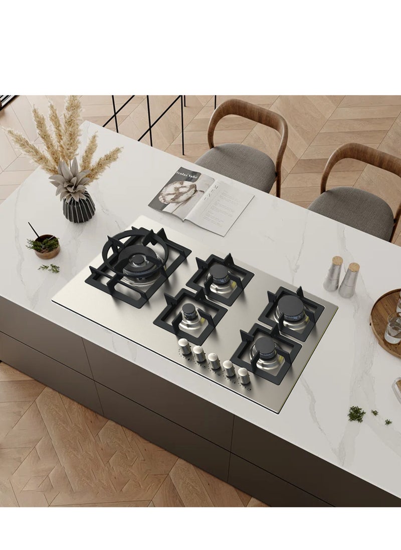 kitchen Line Built-in Stove - 5 Gas Burners - Heavy - 90 cm - Italian - Steel - JW5020  - Image 5