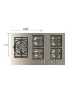 kitchen Line Built-in Stove - 5 Gas Burners - Heavy - 90 cm - Italian - Steel - JW5020  - Image 3