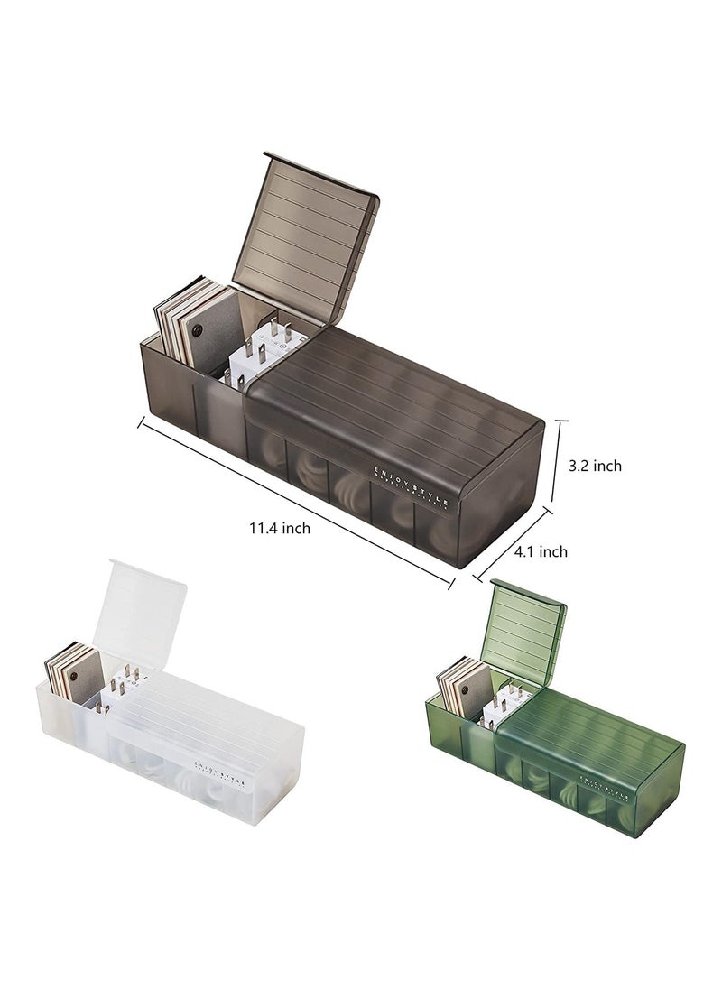 Generic Data Cable Organizer Box with 7 Compartments for Efficient Cable Management USB Cord Storage Solution for Small Desks and Electronic Accessories  - Image 3