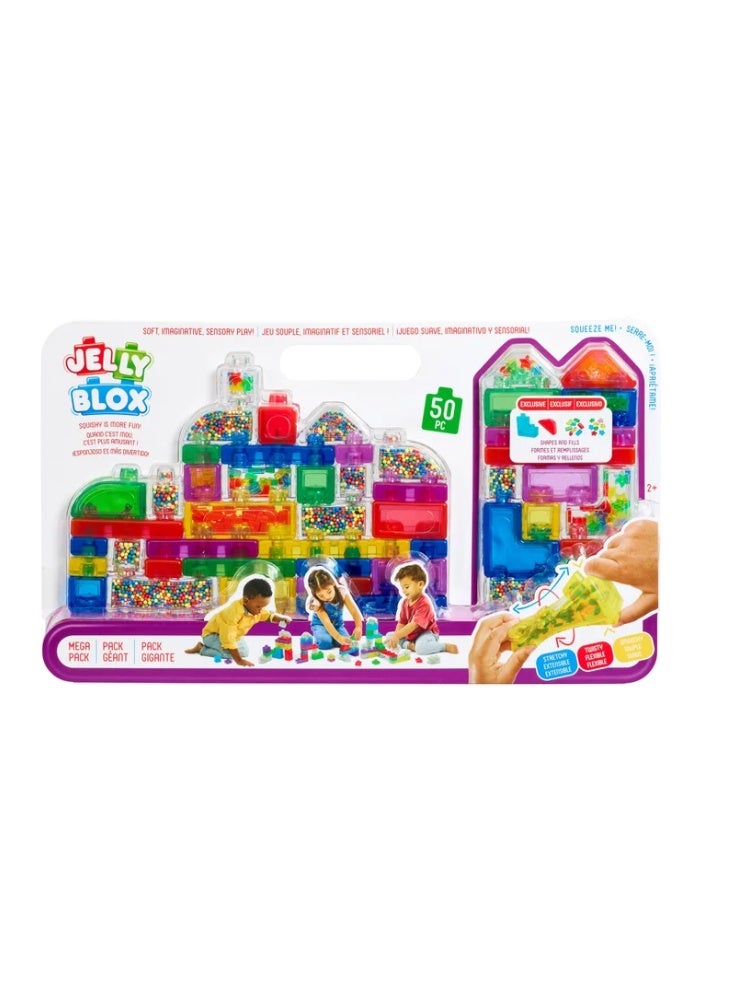 Jelly Blox باقة مميزة – 50 كتلة حسية ناعمة وقابلة للضغط للأطفال 2+، بناء آمن مع ملء ممتع! - Image 2
