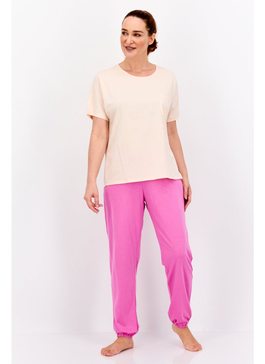 TRIUMPH Women Brand Logo Short Sleeve Pyjama Top, Peach  - Image 4