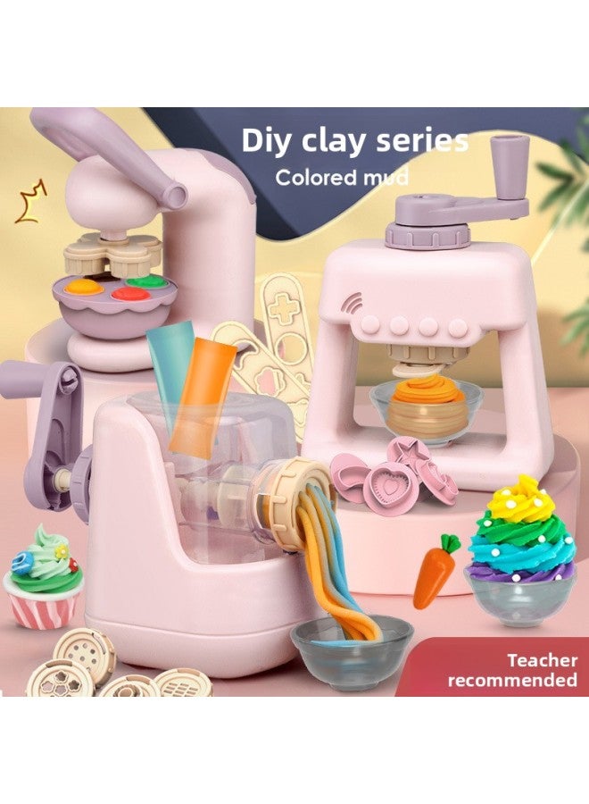 Colored Clay Noodle Machine Children's DIY Ultra-light Clay Toy Kindergarten Handmade Ice Cream Clay Plasticine Mold-Specifications:Ice Cream Machine-high Version (color Box) - Image 4