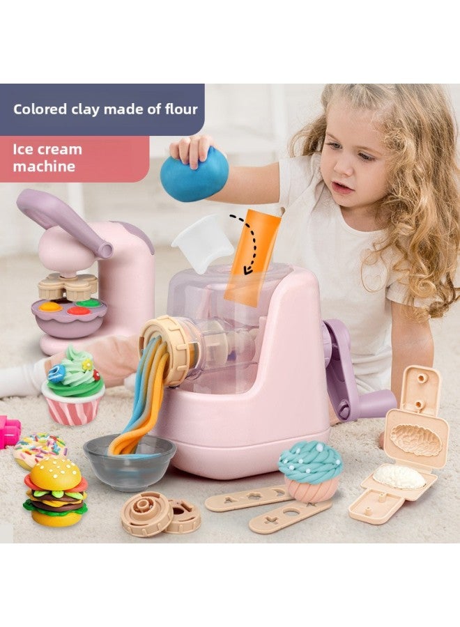 Colored Clay Noodle Machine Children's DIY Ultra-light Clay Toy Kindergarten Handmade Ice Cream Clay Plasticine Mold-Specifications:Ice Cream Machine-high Version (color Box) - Image 5