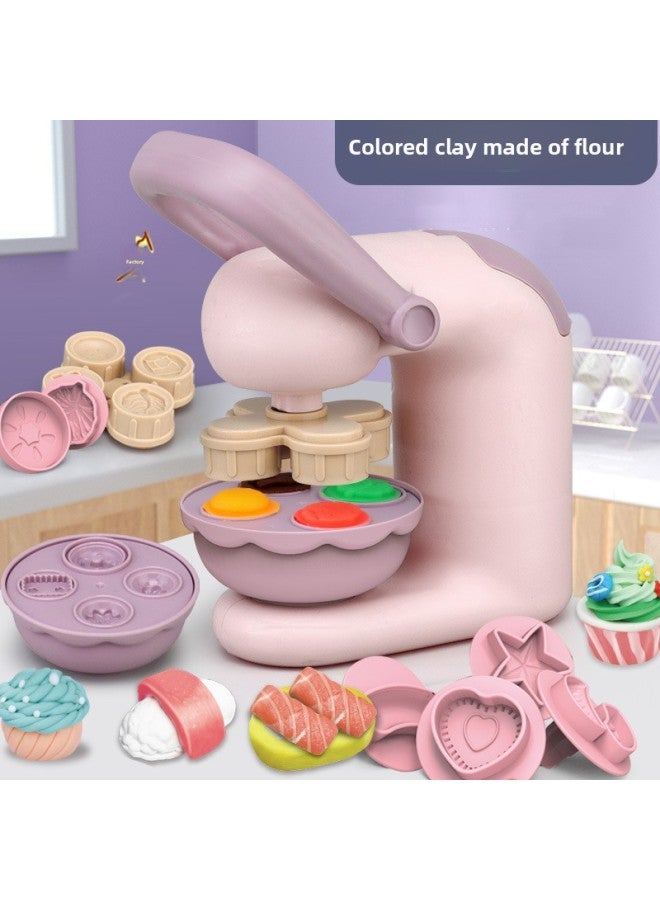 Colored Clay Noodle Machine Children's DIY Ultra-light Clay Toy Kindergarten Handmade Ice Cream Clay Plasticine Mold-Specifications:Ice Cream Machine-high Version (color Box) - Image 3