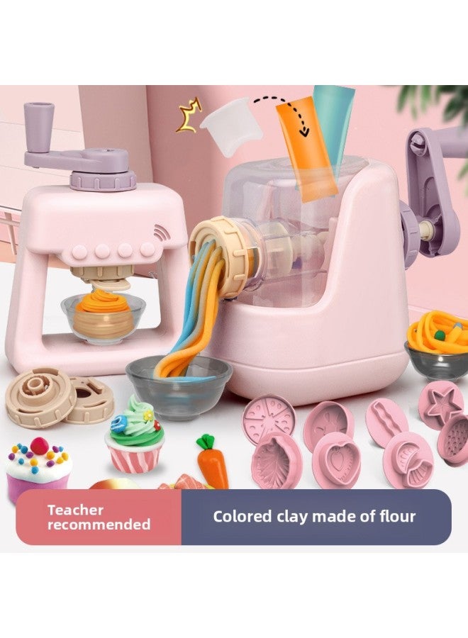 Colored Clay Noodle Machine Children's DIY Ultra-light Clay Toy Kindergarten Handmade Ice Cream Clay Plasticine Mold-Specifications:Ice Cream Machine-high Version (color Box) - Image 2