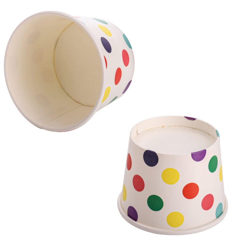 Dicunoy Dicunoy 60 Pack 8 oz Paper Ice Cream Cups with Lids  Disposable Sundae Dessert Bowls  Frozen Yogurt Containers Party Supplies for Hot and Cold Food  Soup  Frozen Yogurt  Salad  Fruit  - Image 3