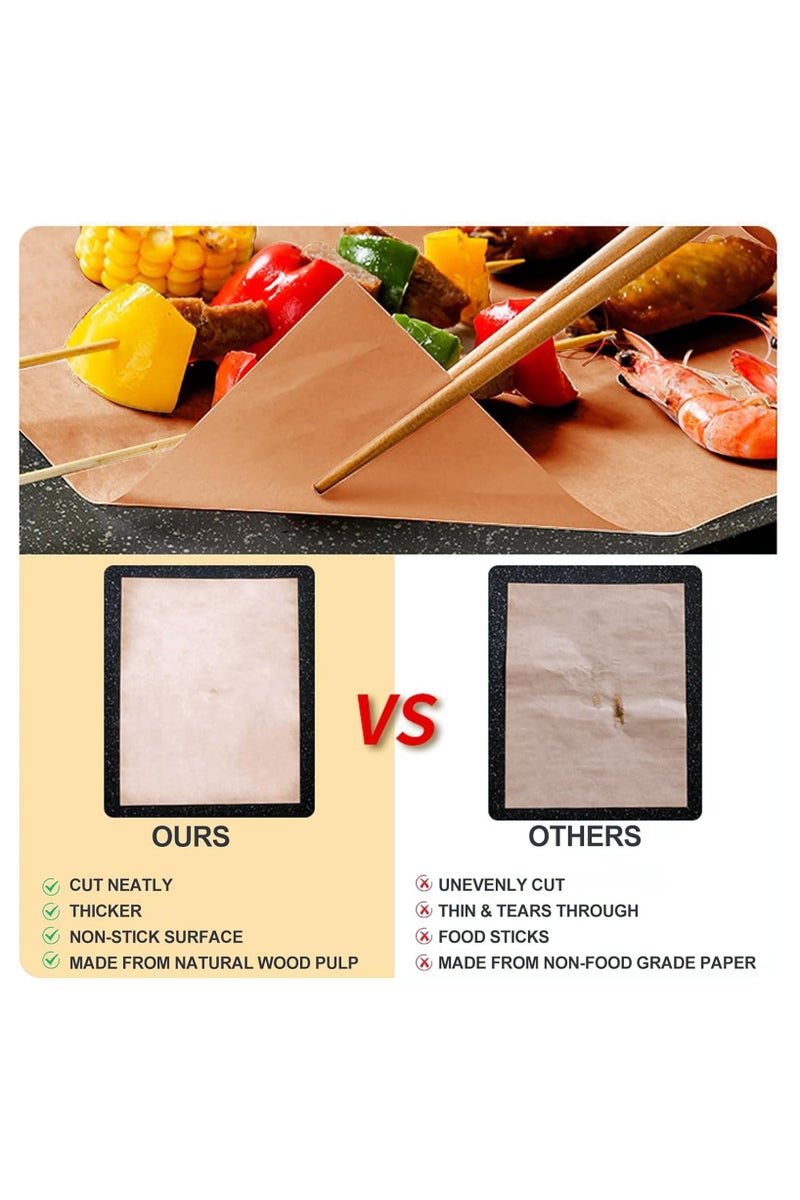 ورق مقاوم للدهون، ورق خبز، ورق برجر، ورق مقاوم للدهون ومقاوم للماء للأطعمة المقلية، الشواء، خبز الكعك 50 قطعة - Image 5