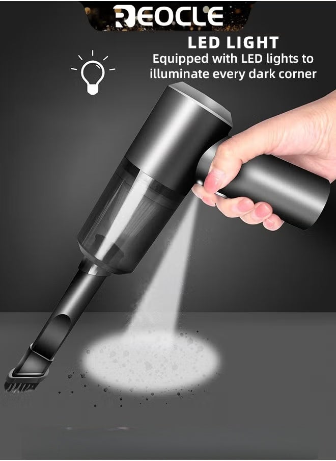 REOCLE Mini Vacuum Cleaner for Car Keyboard Vacuum Cleaner Wireless Handheld Car Vacuum with Brushless Motor 6000PA High Power and Type C Portable Vacuum Cleaner for Car Cleaning  - Image 3
