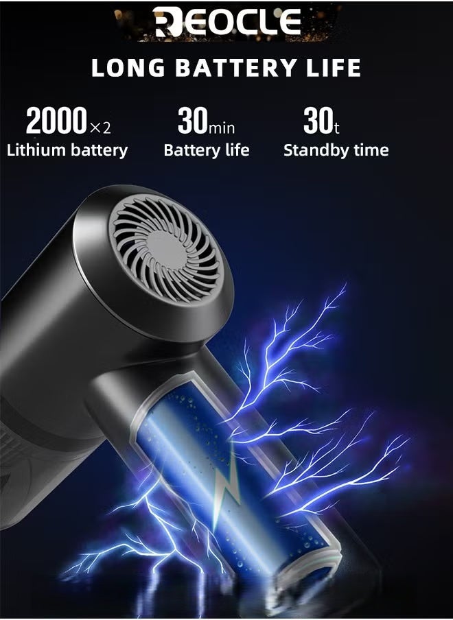 REOCLE Mini Vacuum Cleaner for Car Keyboard Vacuum Cleaner Wireless Handheld Car Vacuum with Brushless Motor 6000PA High Power and Type C Portable Vacuum Cleaner for Car Cleaning  - Image 5