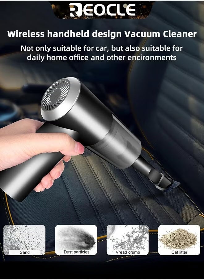 REOCLE Mini Vacuum Cleaner for Car Keyboard Vacuum Cleaner Wireless Handheld Car Vacuum with Brushless Motor 6000PA High Power and Type C Portable Vacuum Cleaner for Car Cleaning  - Image 2