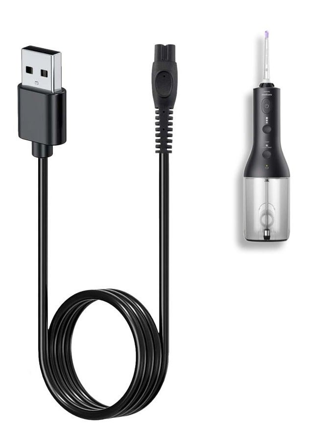NOUKAJU شاحن لجهاز Philips Sonicare HX3826/23 لتنظيف الأسنان اللاسلكي، كابل شحن USB بطول 3.28 قدم/1 متر، كابل شاحن لجهاز Philips Sonicare HX3826 (أسود) - Image 1