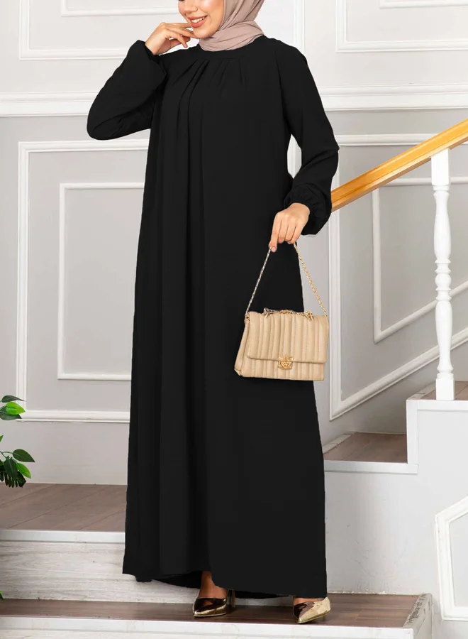تايك تو جلابية نسائية بأكمام مكشكشة سادة