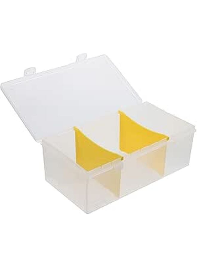 Business Card Organizer Box With Dividers For Office And Home Storage - Image 1