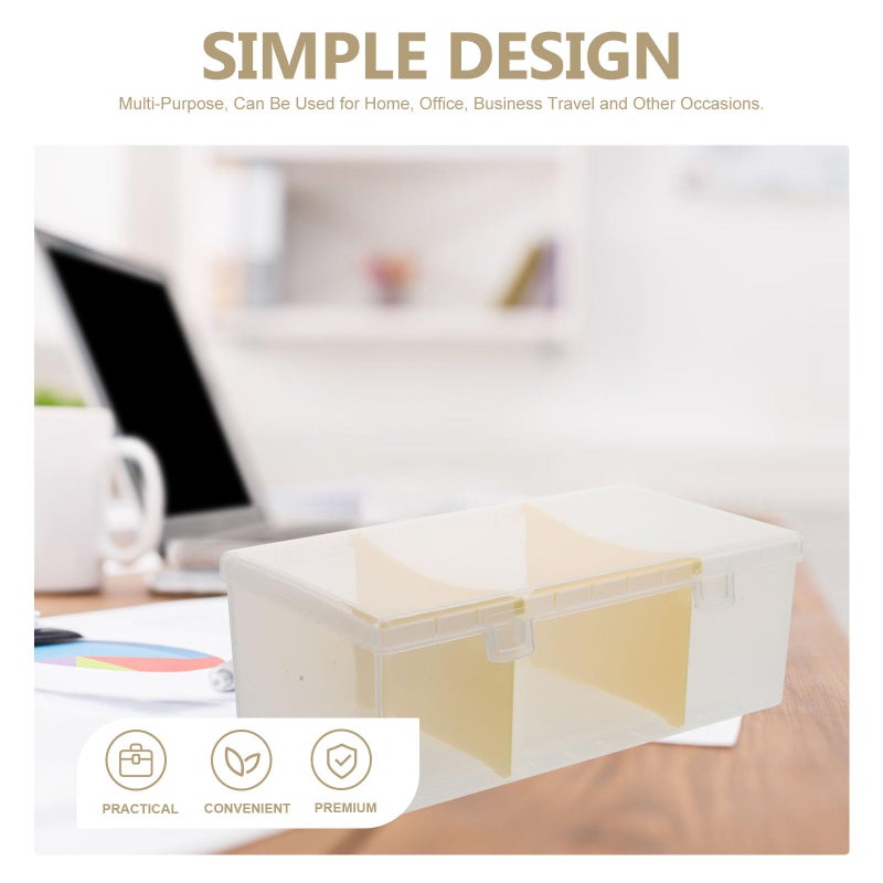 Business Card Organizer Box With Dividers For Office And Home Storage - Image 5