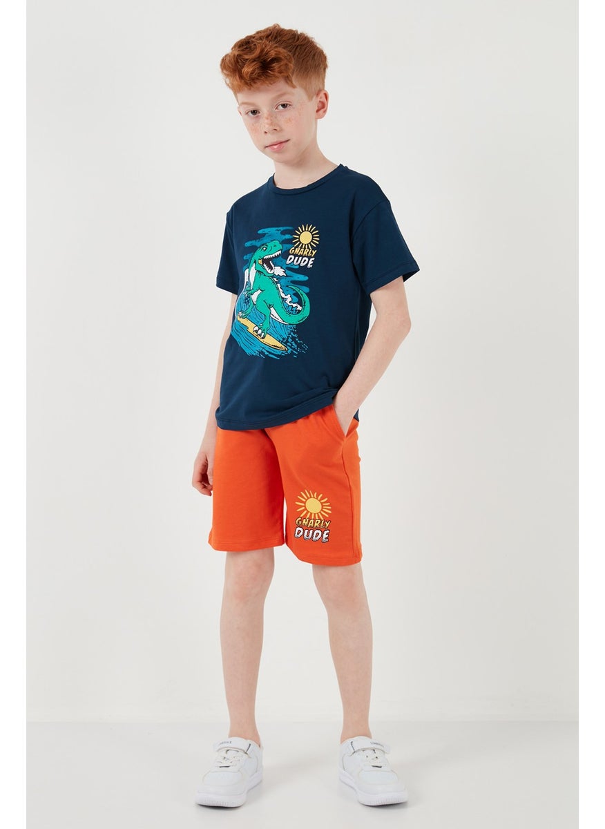 Lela - Cotton Regular Fit Crew Neck Top and Bottom Set with Shorts Boy's Suit 6212019 - Image 1