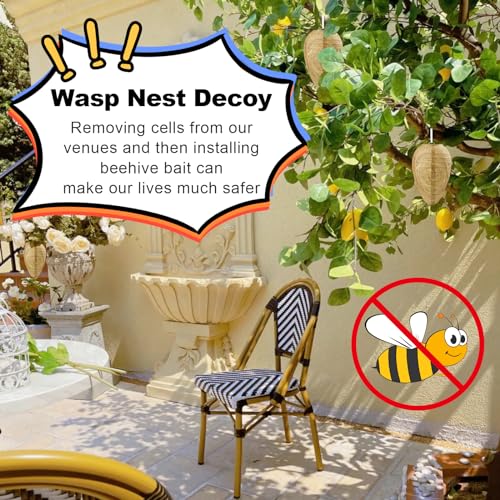 Qumenan 3 Pack Mini Size Paper Wasp Nest Decoy Hanging Fake Wasp Nest for Wasps Hornets Yellow Jackets Home Garden Yard Outdoors - Image 4