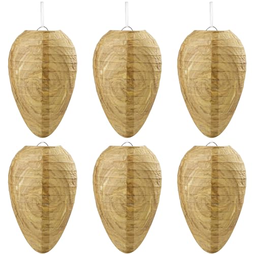 Qumenan 3 Pack Mini Size Paper Wasp Nest Decoy Hanging Fake Wasp Nest for Wasps Hornets Yellow Jackets Home Garden Yard Outdoors - Image 1