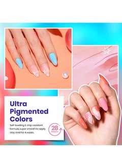 beetles Gel Polish Beetles Gel Nail Polish Set, 23pcs Gel Polish Kit, 20 Colors Pink Green Blue Uv Gel Polish with Base Top Coat, All Season Manicure Tools for Beginners Nail Art Home Valentine's Day Gift for Women  - Image 5