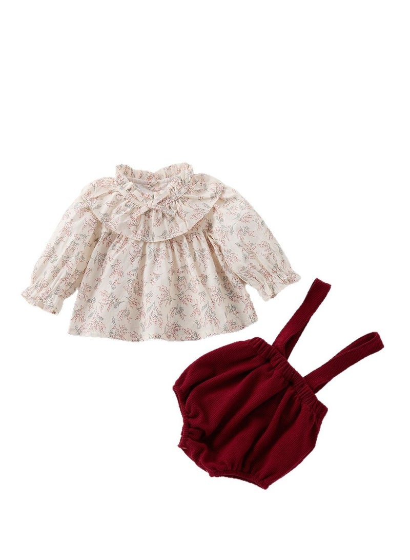New Baby Clothes Top+Strap Pants Elegant and Sweet Two piece Set - Image 2