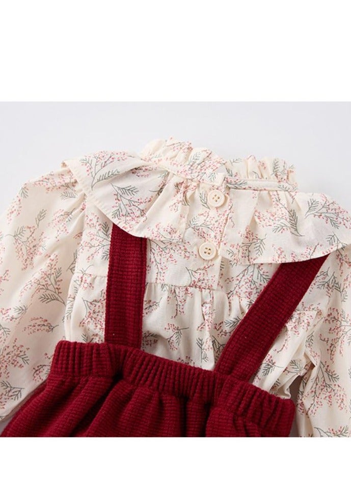 New Baby Clothes Top+Strap Pants Elegant and Sweet Two piece Set - Image 4