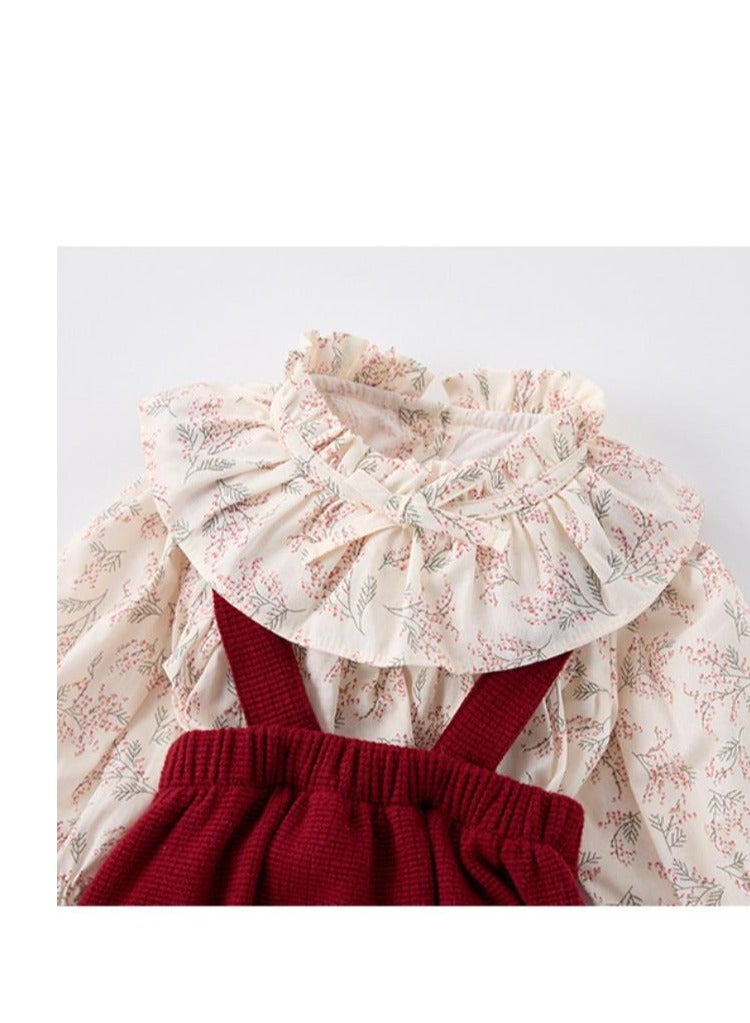 New Baby Clothes Top+Strap Pants Elegant and Sweet Two piece Set - Image 3