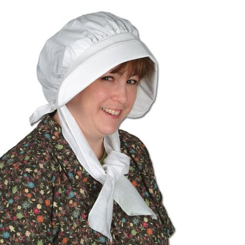 Beistle Pilgrim Bonnet Hat, White Headwear for Halloween, Thanksgiving, & Festive Fall Parties, Bonnet for Women & Fall Costume Hat, One Size Fits Most - Image 4