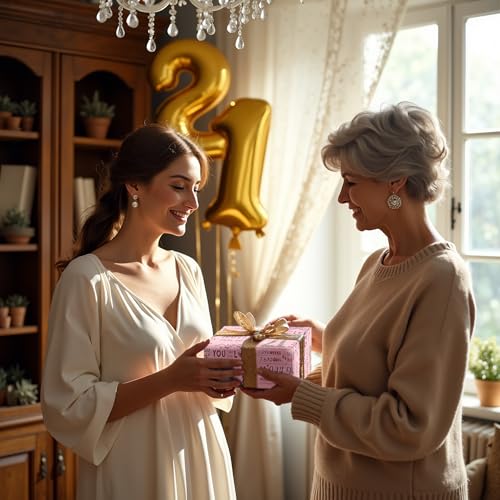 LeZakaa 21st Girls Birthday Wrapping Paper Sparkling Pink Gold Design You Have Been Loved For 21 Years Bow Hearts 21 Years Old for Girls Birthday Party Gifts 17 Inches x 164 Feet - Image 5
