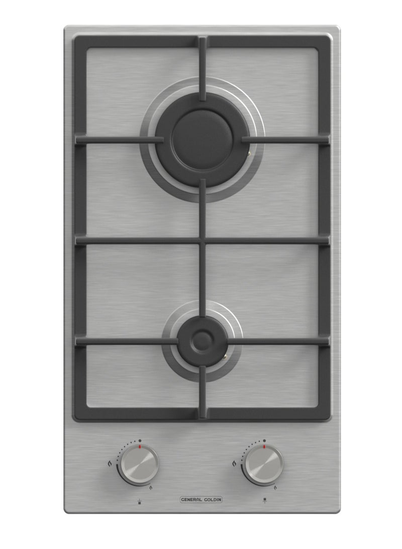 جنرال جولدن طباخ غاز جنرال جولدين 2 شعلة 51 × 30 سم مدمج، حامل قوي، احتراق تلقائي، أمان تام، سهل التنظيف - Image 1