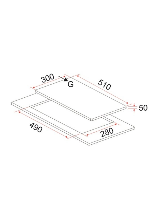 جنرال جولدن طباخ غاز جنرال جولدين 2 شعلة 51 × 30 سم مدمج، حامل قوي، احتراق تلقائي، أمان تام، سهل التنظيف - Image 3