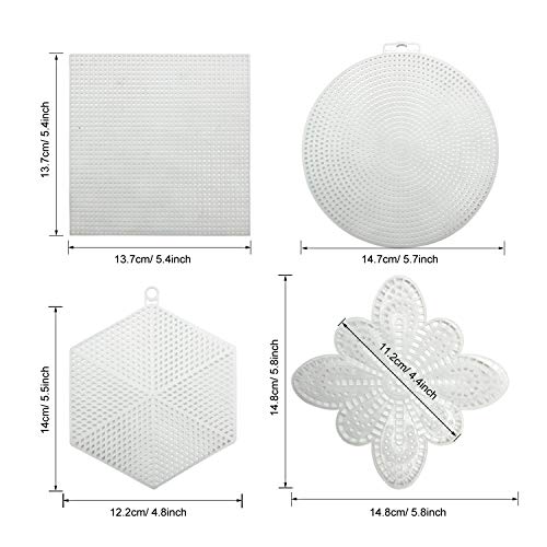 Allazone 52 PCS Mesh Plastic Canvas Sheets 4 Shapes Plastic Canvas for DIY Crafts Embroidery Cross Stitch, Acrylic Yarn Crafting, Knit and Crochet Projects - Image 2
