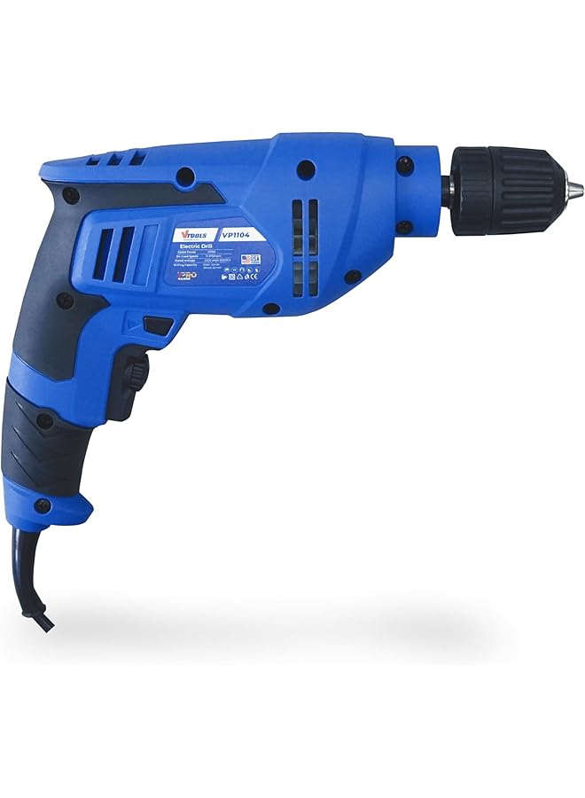 VTOOLS 500W Professional Electric Drill Driver Heavy Duty Up To 2700Rpm Multi Function 10Mm Chuck For Wood Plastic And Metal Diy And Office Repair Vp1104 - Image 4
