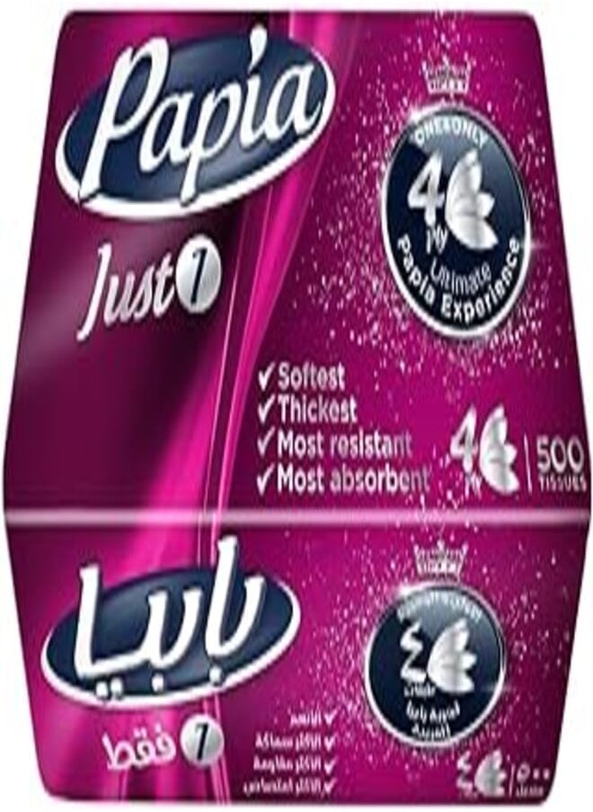 Papia - Papia Facial Tissue - PE Single Pack - 4 Ply - 500 - Image 1