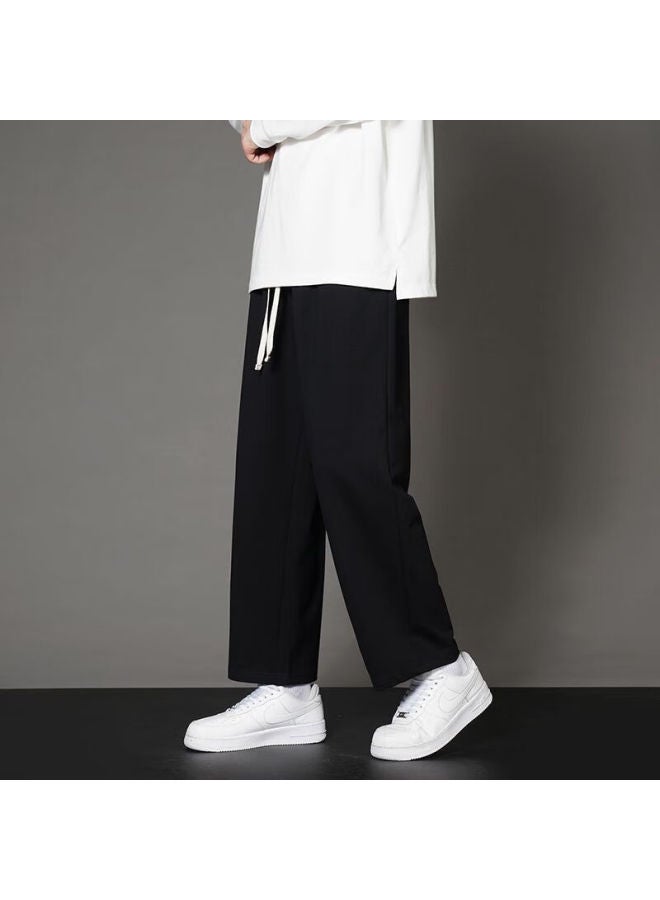 Foss Phil Straight-leg Pants For Men, Spring And Summer Thin Style, Loose-fitting Casual Trousers With Drape, Men's Style 9066, Black, 4XL - Image 5