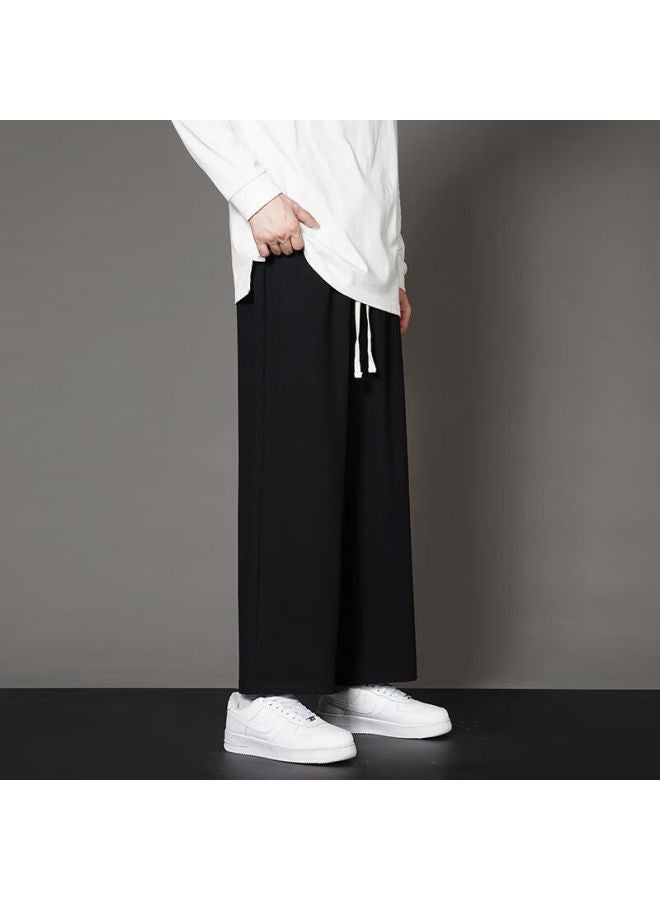 Foss Phil Straight-leg Pants For Men, Spring And Summer Thin Style, Loose-fitting Casual Trousers With Drape, Men's Style 9066, Black, 4XL - Image 3