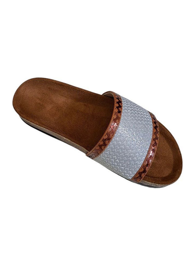 Karisma Cork And Latex Suede Lining Footbed, Soled Slippers Style With Simple Strap - Image 2