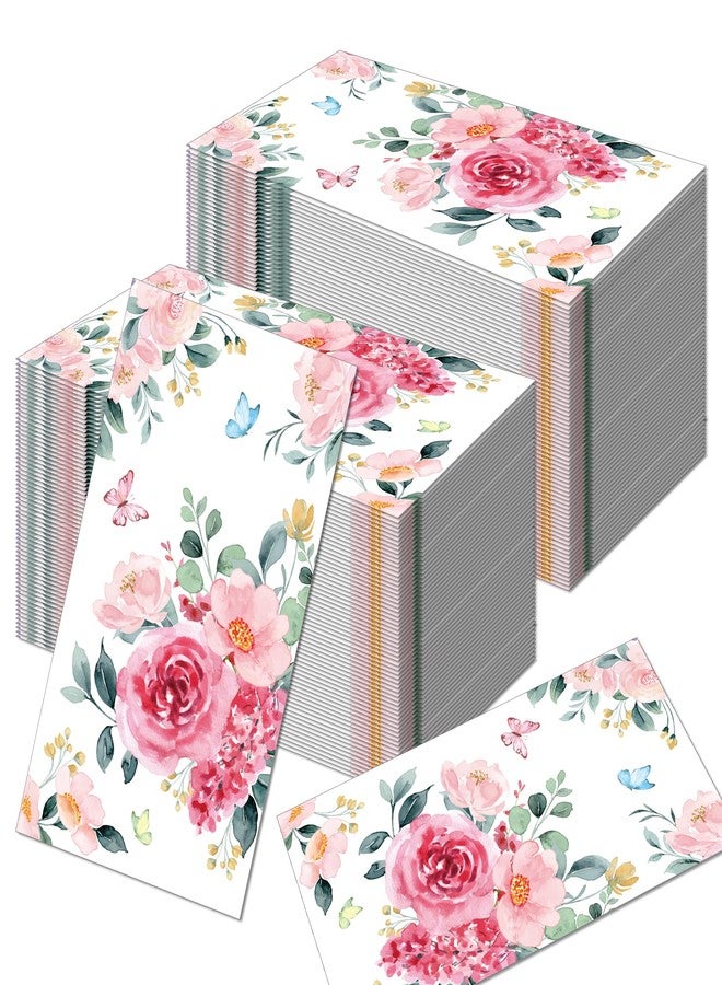 SmilerSmile 40pcs Floral Paper Napkins Watercolor Floral Guest Napkins Vintage Wild Flower Disposable Hand Towels Flower Decorative Paper for Bathroom Wedding Birthday Party/Rose - Image 5