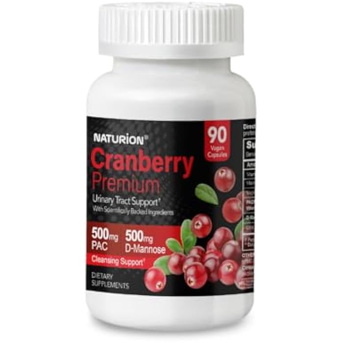 NATURION Cranberry Premium - Urinary Tract Support with PACRAN Cranberry Extract & D-Mannose, 500mg - 90 Vegan Capsules, 45 Day Supply - Image 1