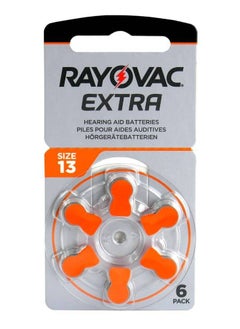 Rayovac Extra 1.45V Hearing Aid Batteries Size 13 – One Card. Made in UK.