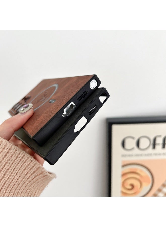 Lambskin Leather Elk Pattern Case For Samsung S22 S23 S24 S25 Ultra Shockproof Magnetic For Magsafe Wireless Charge Cover Soft Faux Leather Phone Case,[Compatible with Mag-Safe] Premium Protective Cover - Image 2
