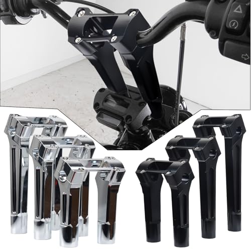 Goldfire Harley Handlebar Risers Straight Motorcycle Tall Handle Bar Riser Extension Kit Fit For Harley Universal 1 inch Handlebars M8 Softail Street Bob Breakout 2018-2022 Lowrider ST (Black, 10") - Image 5