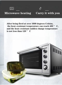XiuWoo 2 Piece High Borosilicate Glass Microwaveable Large Lunch Boxes Divider Fruit Lunch Box 1520ml and 1520ml  - Image 4