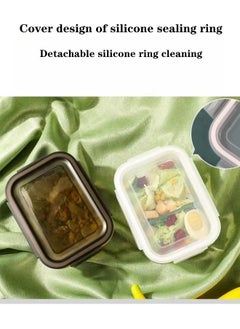 XiuWoo 2 Piece High Borosilicate Glass Microwaveable Large Lunch Boxes Divider Fruit Lunch Box 1520ml and 1520ml  - Image 5